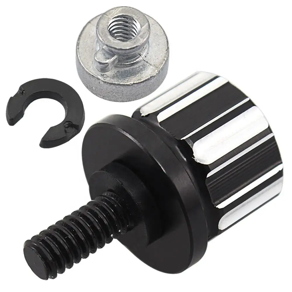Motorcycle Black Seat Bolt Tab Screw Nut For Harley Dyna Street Glide Road Glide Ultra Glide W/ 1/4-20 Thread Sportster 96-2020