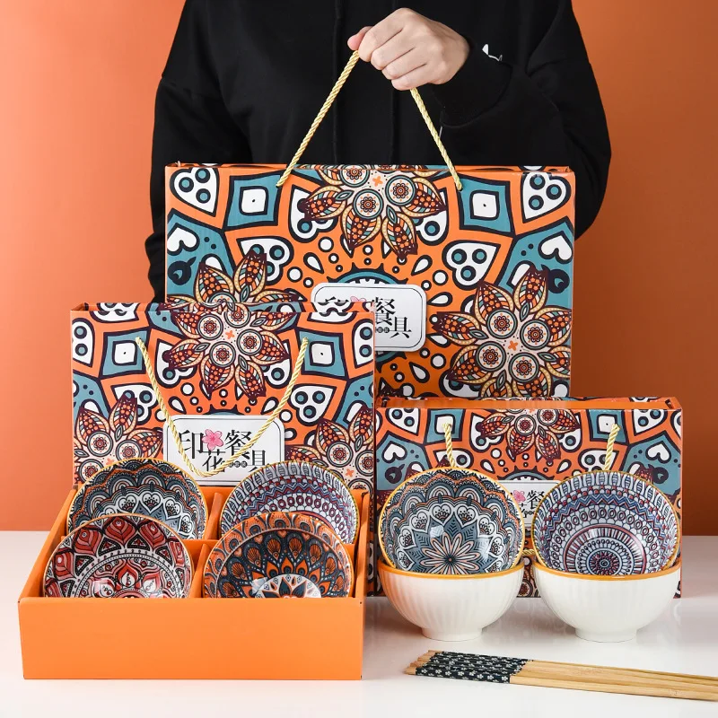 Bohemian ceramic tableware bowl chopsticks set gift box opening activities souvenir customization, See the picture
Bohemian ceramic tableware bowl chopsticks set gift box opening activities souvenir customization, See the picture