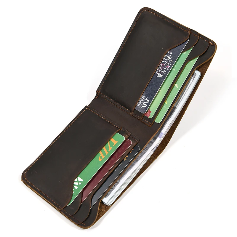 Luufan Dark Brown Crazy Horse Leather Bifold Wallet With Card Holder Pocket Slim Wallet Simple Mens Small Short Purse Card Case
Luufan Dark Brown Crazy Horse Leather Bifold Wallet With Card Holder Pocket Slim Wallet Simple Mens Small Short Purse Card Case