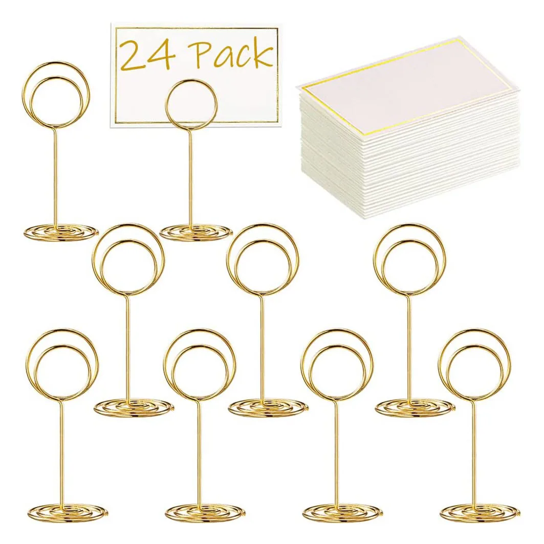 Nicro 24pcs Gold Seating Label Placecard Clips Setting Place Display Wedding Name Mini Table Number Card Holder Stands With Card
Nicro 24pcs Gold Seating Label Placecard Clips Setting Place Display Wedding Name Mini Table Number Card Holder Stands With Card