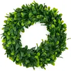 Green spring jasmine wreath boxwood eucalyptus flower artificial Christmas wreath natural leaf knocket