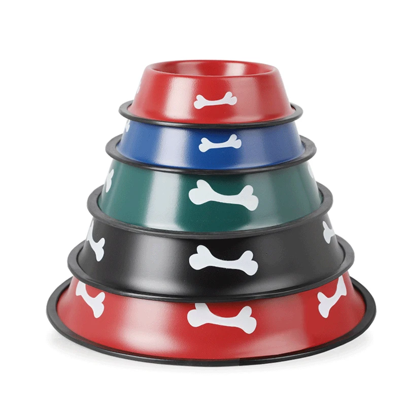 Pet Supplies Cheap Natural Paint Non-slip Rubber Ring Stainless Steel Colored Dog Bowl Pet Metal Feeder
Pet Supplies Cheap Natural Paint Non-slip Rubber Ring Stainless Steel Colored Dog Bowl Pet Metal Feeder
