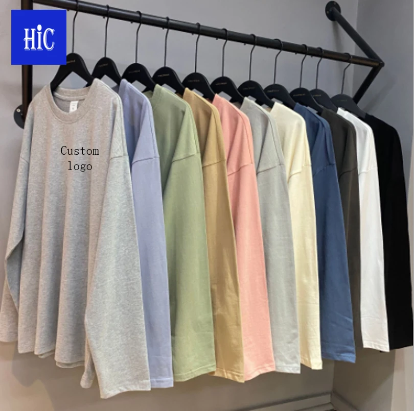 HIC Wholesale Men's 100% Cotton 180gsm Long Sleeve Tee shirt Custom Logo Printed Solid Color Cultural Shirt O Neck Pullover
HIC Wholesale Men's 100% Cotton 180gsm Long Sleeve Tee shirt Custom Logo Printed Solid Color Cultural Shirt O Neck Pullover
