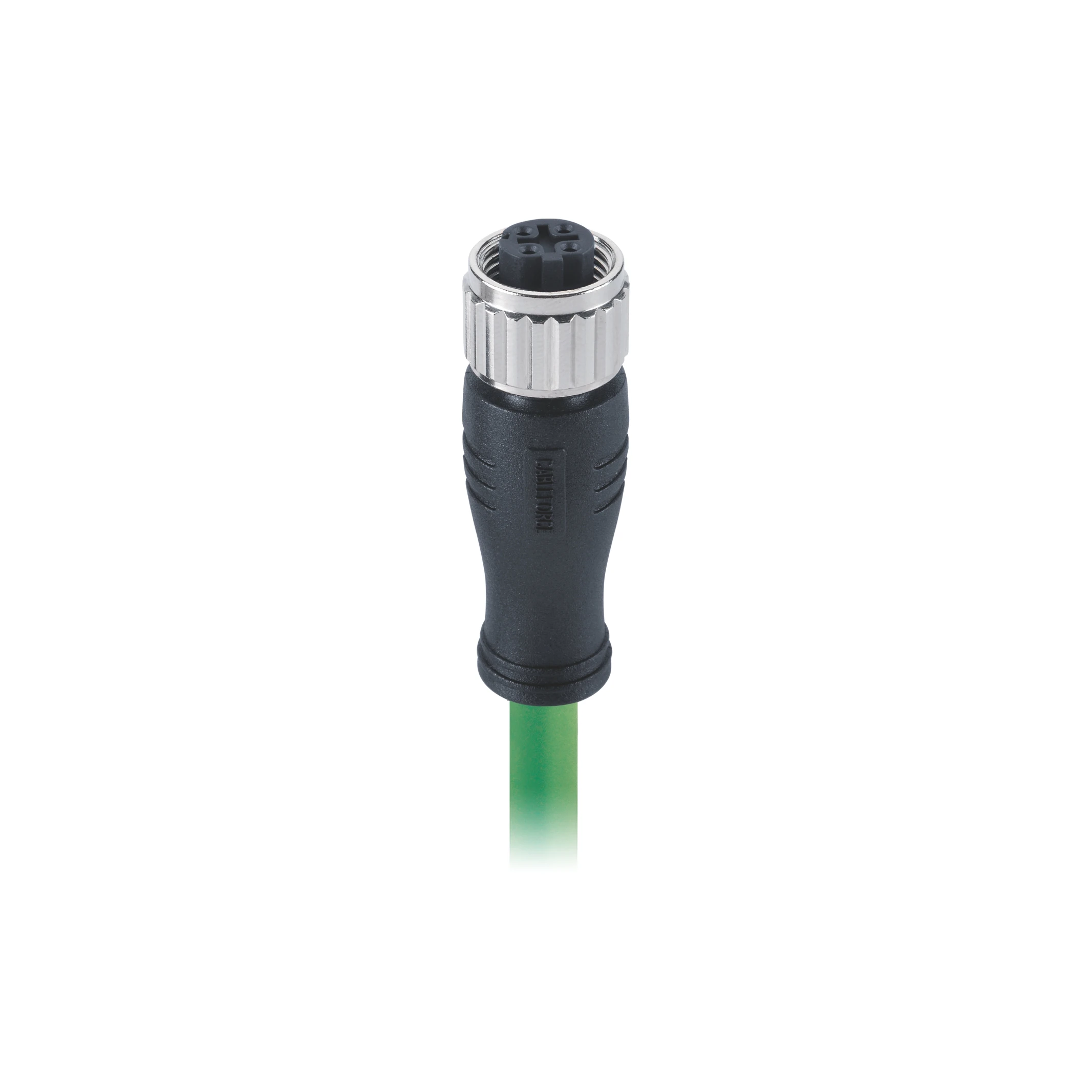 ProfiNet cable connector M12 D Coding connector female plug 4pin shielded molded 2 Pairs etherNet green cable