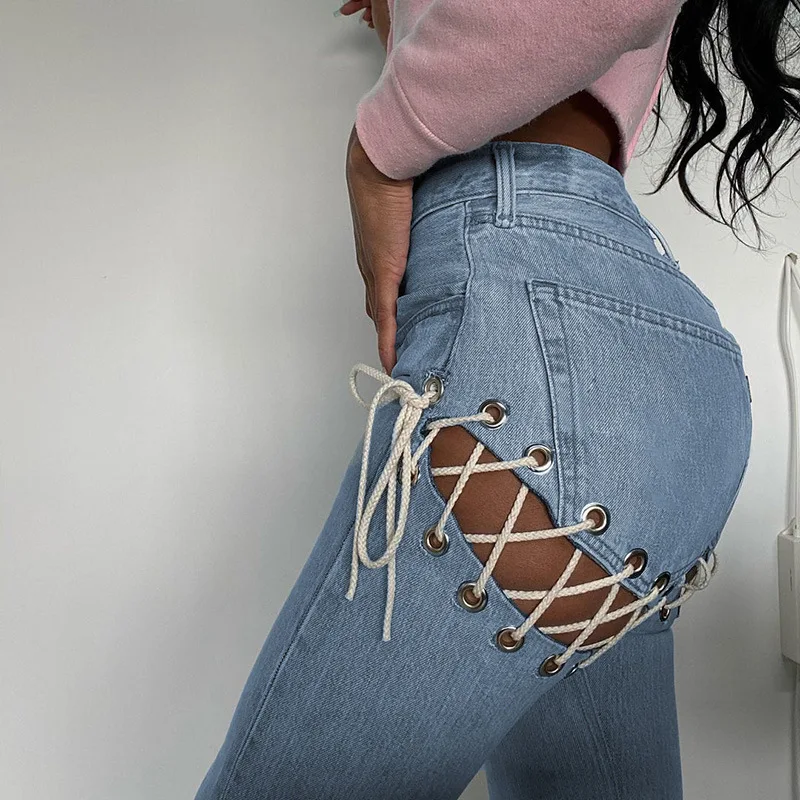 Fashion Apparel Wholesale Trousers Skinny Pants Pantalones Side Lace Up High Waisted Denim Jeans For Women
Fashion Apparel Wholesale Trousers Skinny Pants Pantalones Side Lace Up High Waisted Denim Jeans For Women