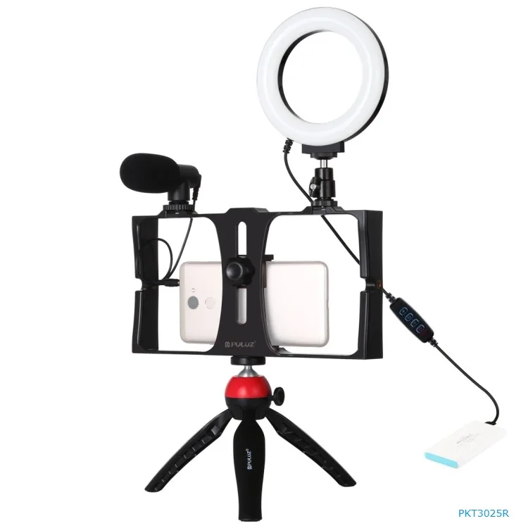Portable PULUZ 4 in 1 4.7 inch Vlogging Tripod Smartphone Video Rig Kits LED Ring Light with Phone Holder Micrphone mini Tripod
Portable PULUZ 4 in 1 4.7 inch Vlogging Tripod Smartphone Video Rig Kits LED Ring Light with Phone Holder Micrphone mini Tripod
