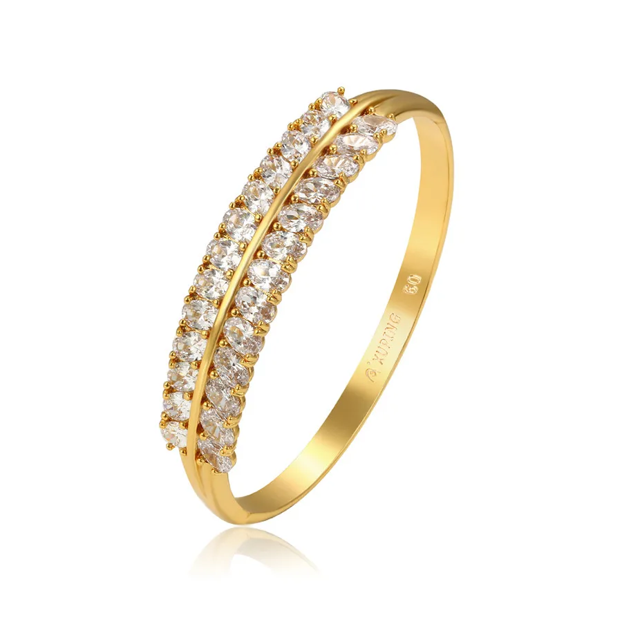 A00551471 xuping Wholesale Zircon Simple Elegant Luxury Double Diamond 24K Gold Plated Women's bangle
A00551471 xuping Wholesale Zircon Simple Elegant Luxury Double Diamond 24K Gold Plated Women's bangle
