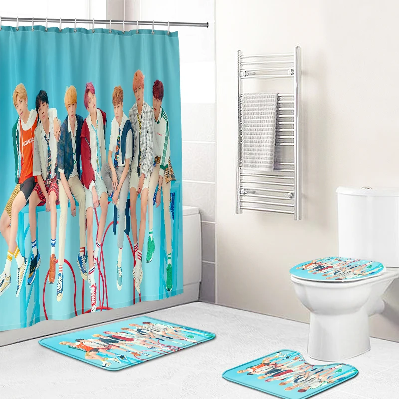 2021 the most famous KPOP STAR Bangtan Boys designer bathroom 4pcs shower curtain for Fans ,home used, Customized color
2021 the most famous KPOP STAR Bangtan Boys designer bathroom 4pcs shower curtain for Fans ,home used, Customized color