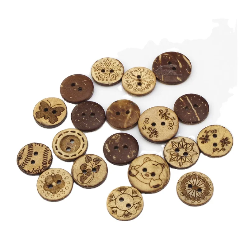 New Style Wholesale Customized Design Pattern Flat Wood Coconut Button Supplier for Clothes
New Style Wholesale Customized Design Pattern Flat Wood Coconut Button Supplier for Clothes