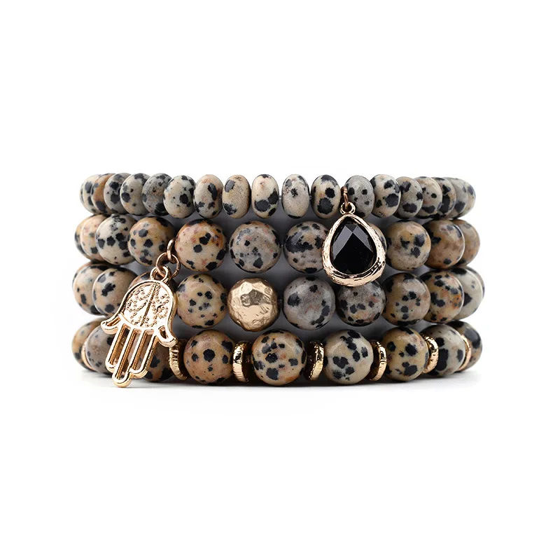 Hot Selling Round Speckled Stone Bracelet Simple Natural Stone Crystal Charm Bracelet For Women
Hot Selling Round Speckled Stone Bracelet Simple Natural Stone Crystal Charm Bracelet For Women