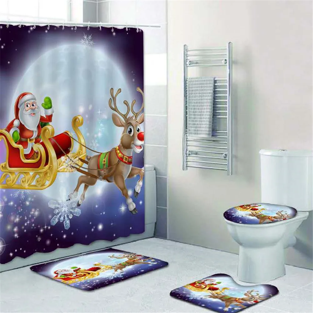 Various Colors Or Custom Designer 3D Printing Bathroom Christmas Shower Curtain Set, Customized color
Various Colors Or Custom Designer 3D Printing Bathroom Christmas Shower Curtain Set, Customized color