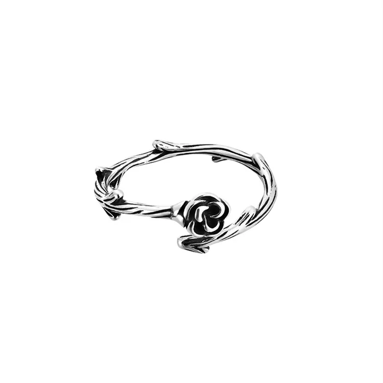 New design wholesale new year gift flower vintage adjustable jewelry 925 sterling silver thorns rose open ring
New design wholesale new year gift flower vintage adjustable jewelry 925 sterling silver thorns rose open ring