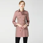 Latest design slim red color winter designer ladies young women trench coats
