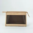 New design window design washable kraft paper bag toilet bag travel cosmetic bag