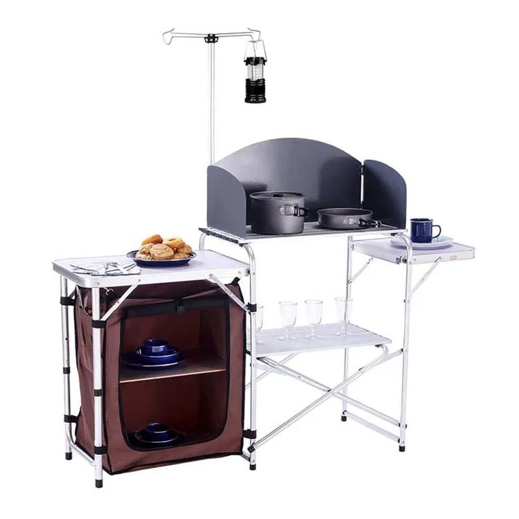 Outdoor 2-Tier Kitchen with Zippered Bag, Portable Folding Cook Table for BBQ, Party, Camping, Aluminium
Outdoor 2-Tier Kitchen with Zippered Bag, Portable Folding Cook Table for BBQ, Party, Camping, Aluminium