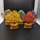 Wholesale natural hand-made quartz crystal fortune ingot tree healing stones for decoration