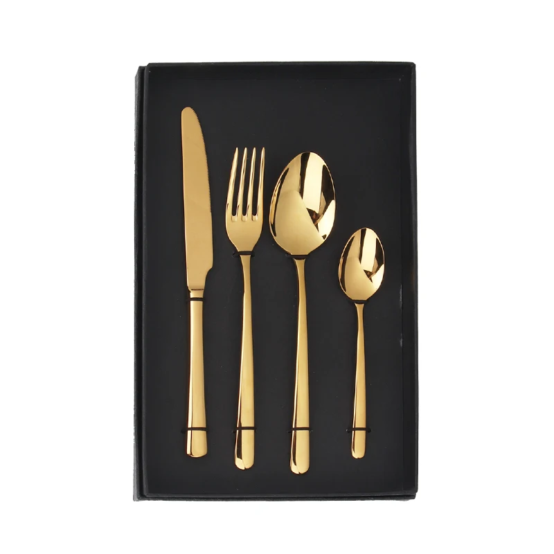 High quality metal 18/10 stainless steel 4pcs cutlery with gift box gold wedding flatware, Sliver/gold/rose gold
High quality metal 18/10 stainless steel 4pcs cutlery with gift box gold wedding flatware, Sliver/gold/rose gold
