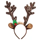 Holiday Christmas Decoration Supplies Reindeer Antler Headband For Christmas Holiday Party