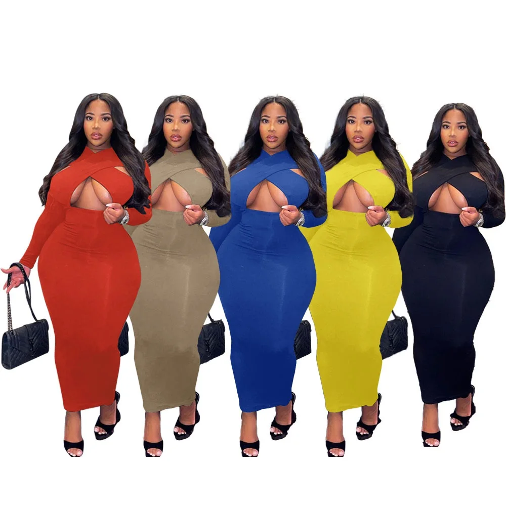Wholesale 2021 Autumn Clothing Cross-wrapped Long-sleeved Solid Color Casual Fashion Dress Ladies Plus Size Women's Clothing, Picture color
Wholesale 2021 Autumn Clothing Cross-wrapped Long-sleeved Solid Color Casual Fashion Dress Ladies Plus Size Women's Clothing, Picture color