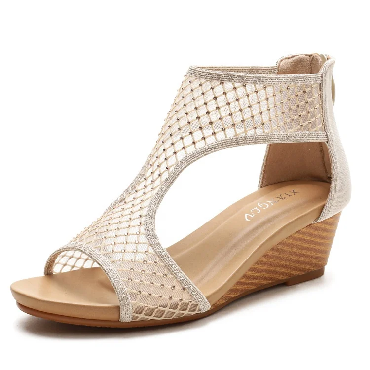 2022 summer new style Mesh design soft leisure thick bottom wedge heel women sandals
2022 summer new style Mesh design soft leisure thick bottom wedge heel women sandals
