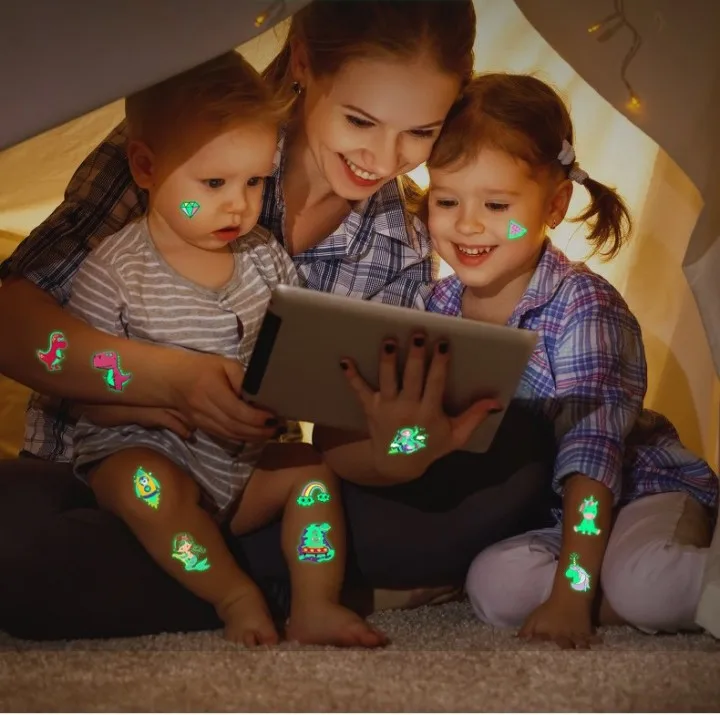 children Cartoon glow in the dark Tattoo with waterproof sweat face sticker tattoo customization for kids Party animals dinosaur, Picture
children Cartoon glow in the dark Tattoo with waterproof sweat face sticker tattoo customization for kids Party animals dinosaur, Picture