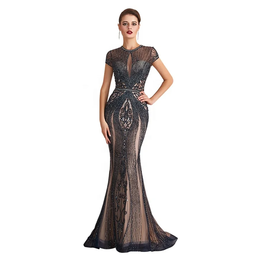 Fashion Dubai Women Beading Evening Dresses Cap Sleeve Cut Out Mermaid Evening Gowns
Fashion Dubai Women Beading Evening Dresses Cap Sleeve Cut Out Mermaid Evening Gowns