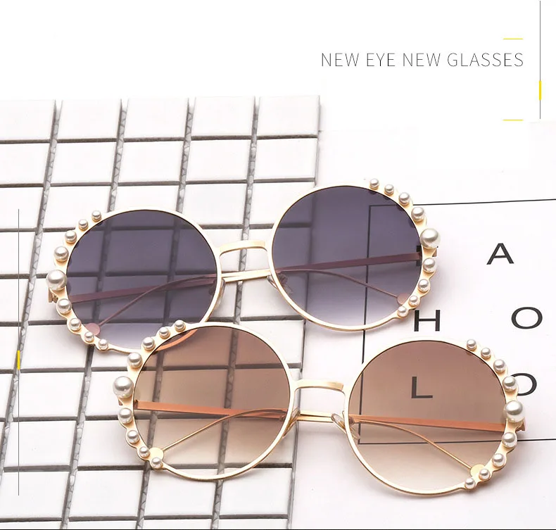 Lmamba New round frame pearl INS sun glasses fashion metal UV-400 women shades sunglasses 2021
Lmamba New round frame pearl INS sun glasses fashion metal UV-400 women shades sunglasses 2021