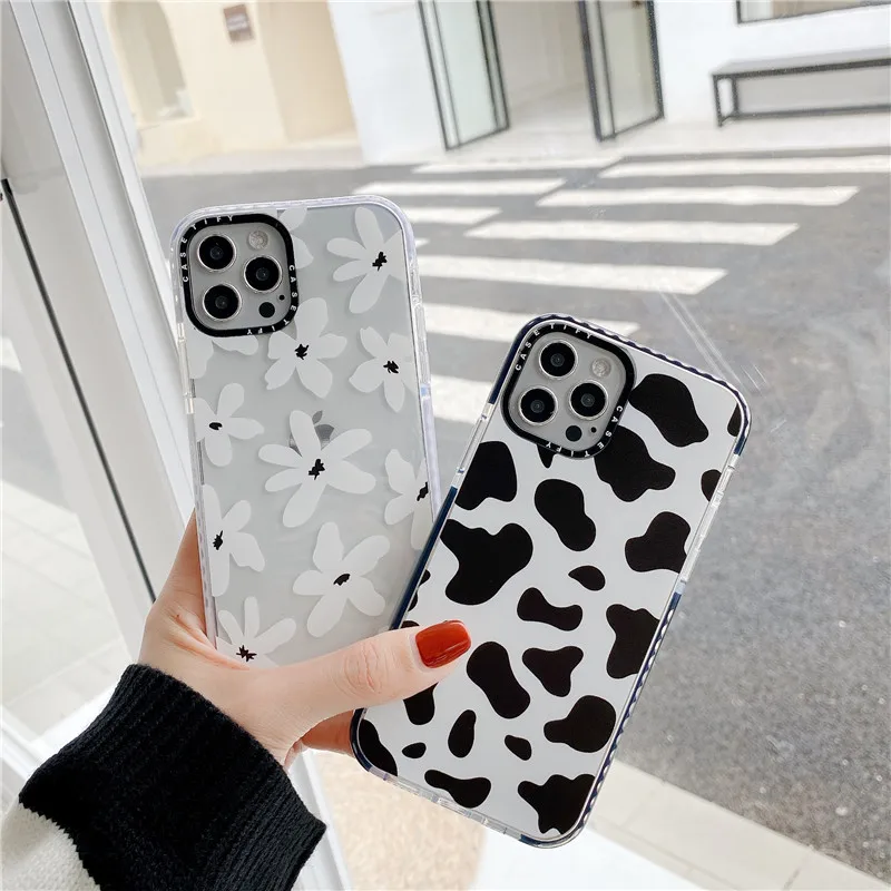 Fashion Cow Pattern Flowers Phone Case For iphone 13 12 11 Pro max 7 8 plus SE 2020 Back Cover Fashion Cute Transparent Funda
Fashion Cow Pattern Flowers Phone Case For iphone 13 12 11 Pro max 7 8 plus SE 2020 Back Cover Fashion Cute Transparent Funda