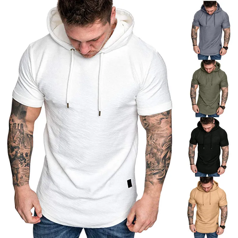 Custom brand short-sleeved t-shirt men's new summer hooded T-shirt slub cotton solid color T-shirt men
Custom brand short-sleeved t-shirt men's new summer hooded T-shirt slub cotton solid color T-shirt men