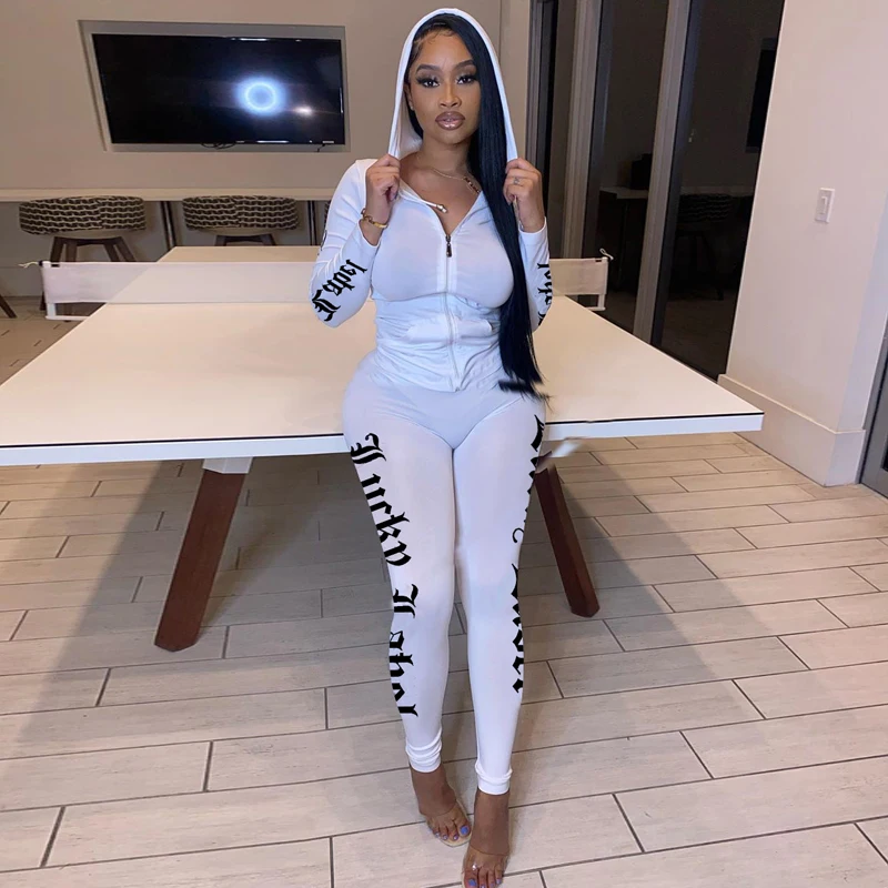 2020 Fall Side Letter Print Long Sleeve Hooded Front Zipper Sweatshirt Top Tight Leggings Pant Women Fashion Two Pieces Set, White,blue,red
2020 Fall Side Letter Print Long Sleeve Hooded Front Zipper Sweatshirt Top Tight Leggings Pant Women Fashion Two Pieces Set, White,blue,red