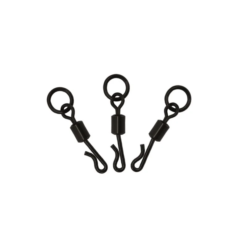 Matte Black Rolling Quick Change Swivels With Solid Ring Carp Fishing