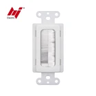 Packaging Customization Wall Plate Hdmi Wallplate in Wall Brush Wall Plate Cable Access Wallplate Cable Management Pass Through Insert for HDMI AV TV Low Voltage Cables