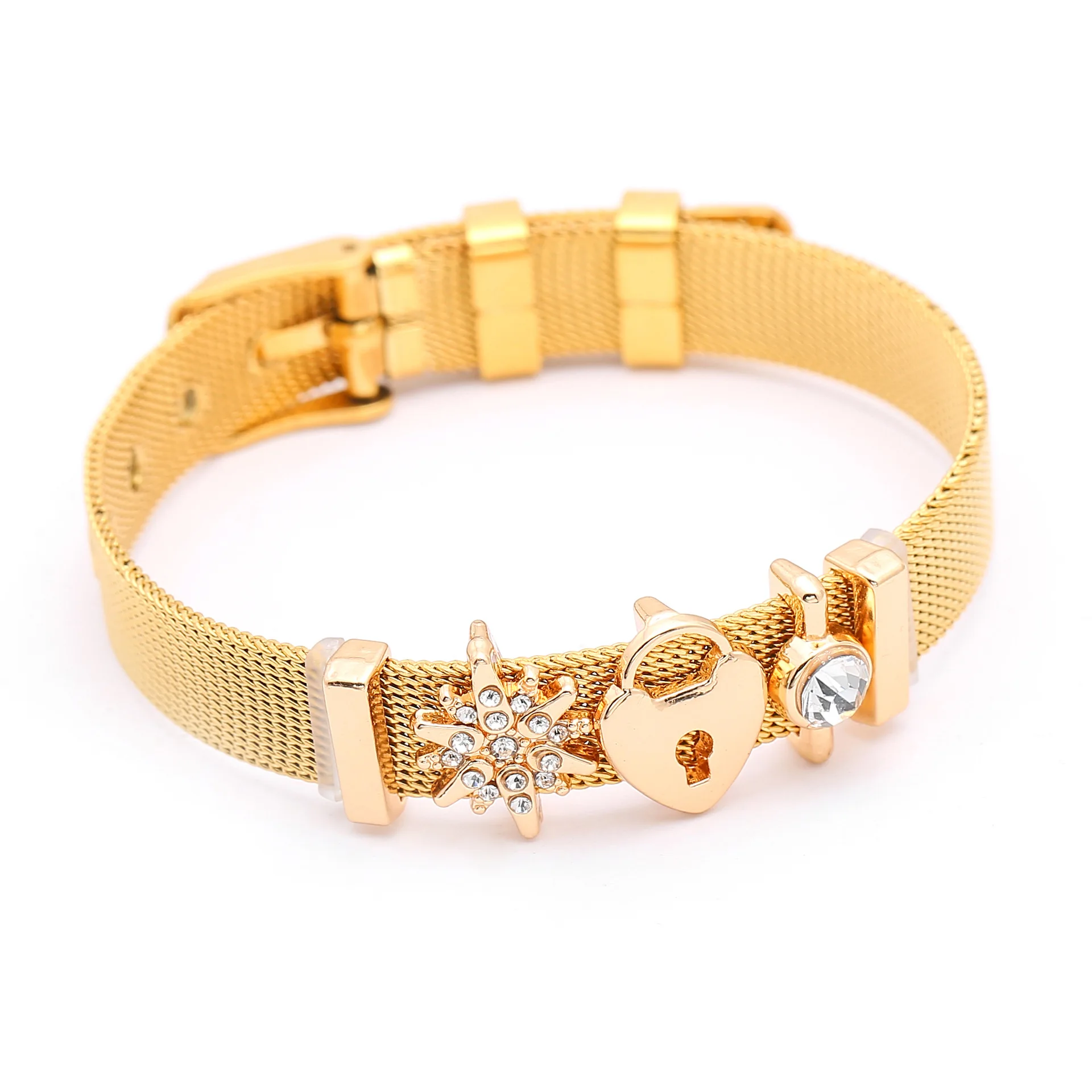 Personalized Stainless Steel Watch Band DIY Lock Snowflake Charms Bracelets for Gifts, See picture
Personalized Stainless Steel Watch Band DIY Lock Snowflake Charms Bracelets for Gifts, See picture
