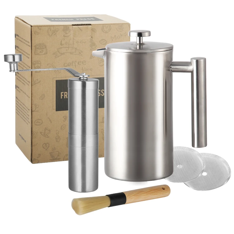 Top Quality 8 Cup French Press Double Wall 304 Stainless Steel Coffee tea Maker Cafetera Francesa, Silver
Top Quality 8 Cup French Press Double Wall 304 Stainless Steel Coffee tea Maker Cafetera Francesa, Silver