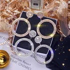 Hoop Earrings Earrings Women's Earings Fashion Women Exaggerated Rhinestone Big Circle Hoop Earrings