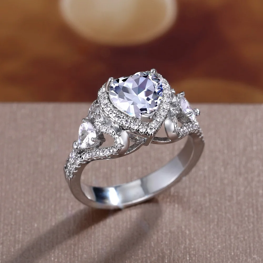 Classic Exquisite Three Heart Shape White Cubic Zircon Rings For Women Dazzling Engagement Fashion Jewelry Wedding Band Gift, Picture shows
Classic Exquisite Three Heart Shape White Cubic Zircon Rings For Women Dazzling Engagement Fashion Jewelry Wedding Band Gift, Picture shows
