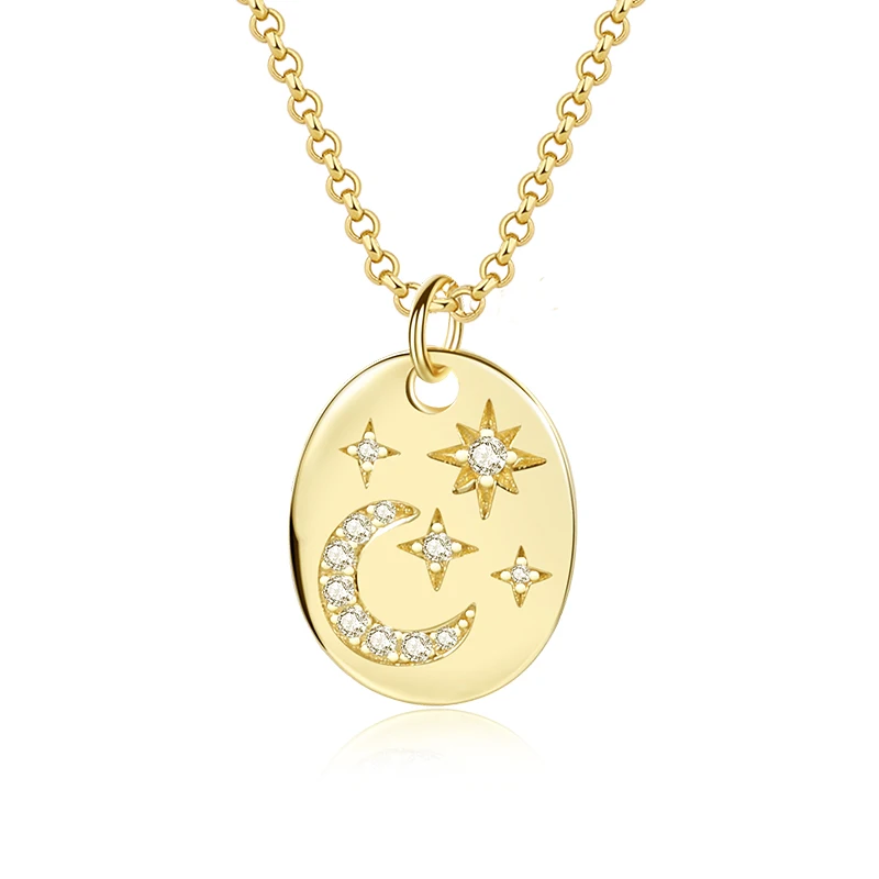 Necklace new design 2022 Woman Jewellery Silver 925 Geometric Pendant CZ Pave Moon And Star Necklace 18K
Necklace new design 2022 Woman Jewellery Silver 925 Geometric Pendant CZ Pave Moon And Star Necklace 18K