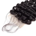 Brazilian Virgin Human Hair Lace 4x4 Middle Part Virgin Cuticle Aligned Hair Deep Wave Closure