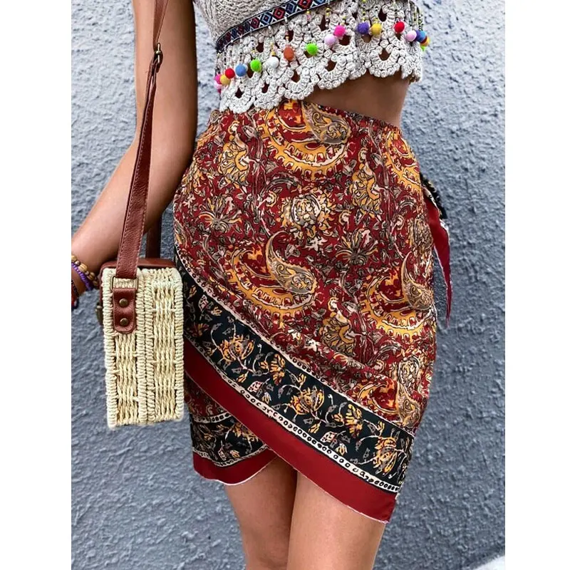 Customize Ladies New Fashion Plants & Paisley Knot Short Wrap Skirt, Multicolor
Customize Ladies New Fashion Plants & Paisley Knot Short Wrap Skirt, Multicolor