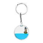 Dynamic OEM Round Water Floater Plastic Acrylic Key Chain With Liquid