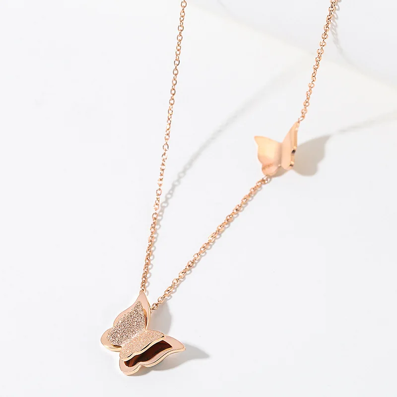 2020 New Designer Stainless Steel Rose Gold Necklace with Butterfly Pendant Accessories Gold Plated Jewelry for Women Daily Wear, Picture shows
2020 New Designer Stainless Steel Rose Gold Necklace with Butterfly Pendant Accessories Gold Plated Jewelry for Women Daily Wear, Picture shows