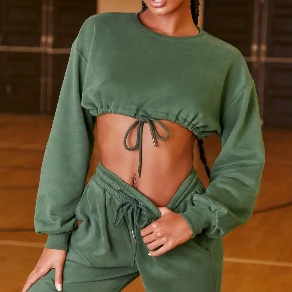 Luckpanther Sportswear 2 Piece Sets Women High Waist Long Sleeve Crop Tops Drawstring Pullover Sweaters And Pants Suit Set
Luckpanther Sportswear 2 Piece Sets Women High Waist Long Sleeve Crop Tops Drawstring Pullover Sweaters And Pants Suit Set