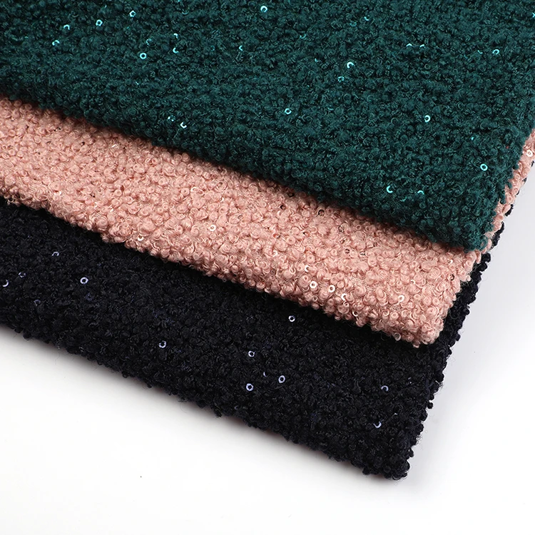Wholesale Soft Comfortable Custom Shiny Sequin Knit Teddy Fleece Fabric For Coat 
Wholesale Soft Comfortable Custom Shiny Sequin Knit Teddy Fleece Fabric For Coat