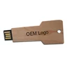 Ecological usb gadget souvenir customized laser engraving logo 4GB wooden key shape usb flash key