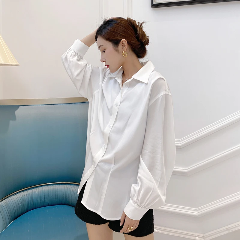 Women Summer White Simple Long-Sleeved Shirt Tops Comfortable Beautiful Blouses, White yellow
Women Summer White Simple Long-Sleeved Shirt Tops Comfortable Beautiful Blouses, White yellow