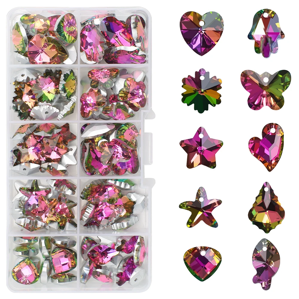 Shining Rosy Charm Pendant 100Pcs Crystal Heart Multi-Shape Murano Glass Beads For DIY Necklace Earrings Jewelry Making Kit Bulk
Shining Rosy Charm Pendant 100Pcs Crystal Heart Multi-Shape Murano Glass Beads For DIY Necklace Earrings Jewelry Making Kit Bulk