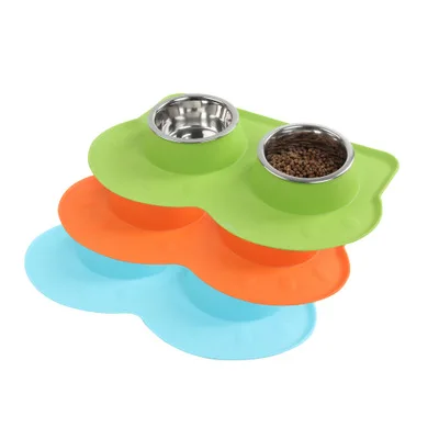 Pet supplies silicone dinner plate stainless steel double bowl non-slip dog bowl cat food bowl
Pet supplies silicone dinner plate stainless steel double bowl non-slip dog bowl cat food bowl