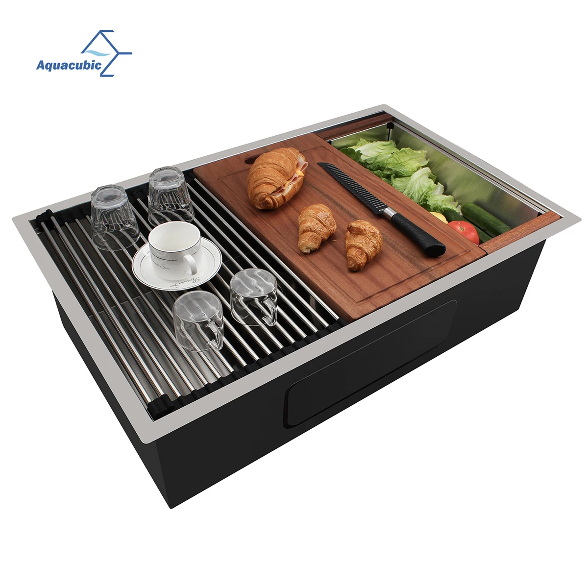Aquacubic 32 Inch cUPC SUS304 Handmade Kitchen Sinks Workstation Kichen Sink With Integrated Ledge Accessories
Aquacubic 32 Inch cUPC SUS304 Handmade Kitchen Sinks Workstation Kichen Sink With Integrated Ledge Accessories