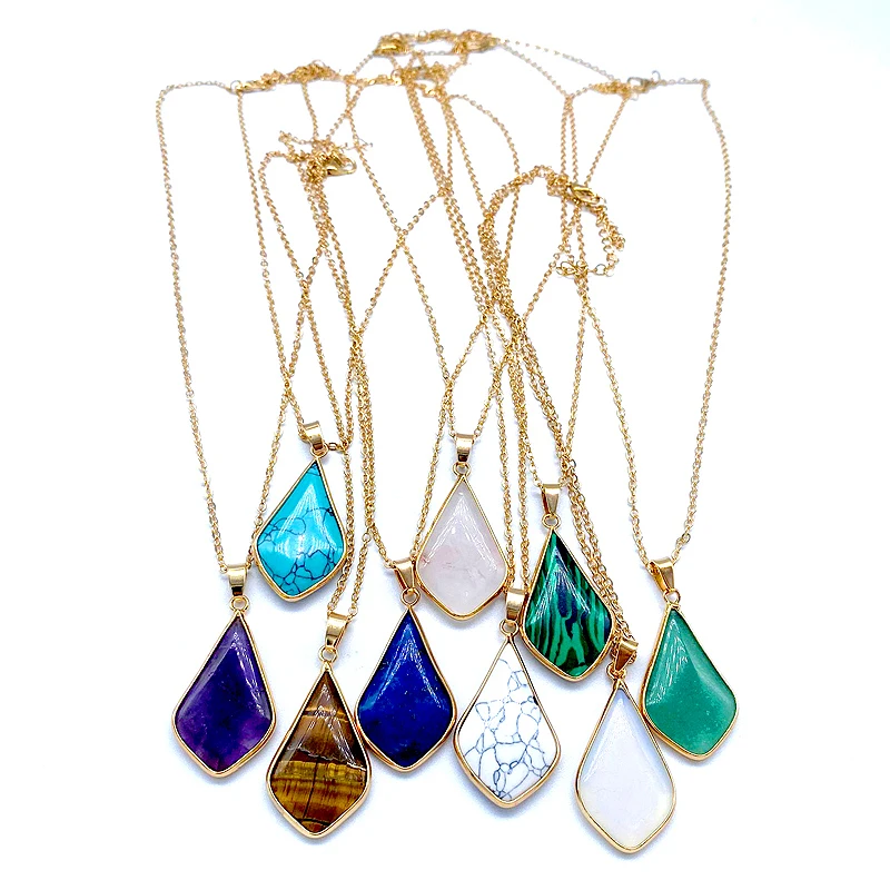 Simple Fashion Natural stone Gold Chain Love Valentine's Day Pendant Necklace Natural stone necklace, 9color stone
Simple Fashion Natural stone Gold Chain Love Valentine's Day Pendant Necklace Natural stone necklace, 9color stone