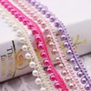 classic style single row 6mm colorful pearl beaded lace for ladies apparel